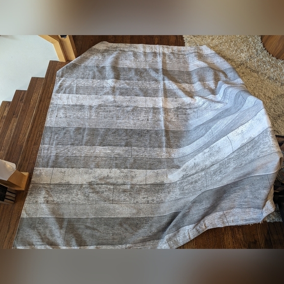 Bouclair gray scale cloth shower curtain 12 grommets & liba USA liner new! - Picture 10 of 16